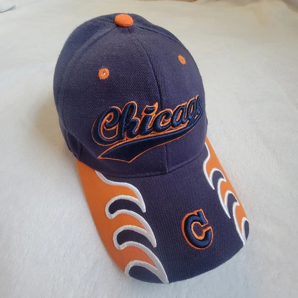 Chicago Bears Sams Cap Wool Blend One Size Baseball Hat Cap Blue Orange - Picture 1 of 6